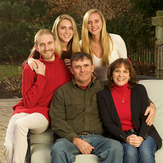 Photo of Barb Gleim and her husband and three children.